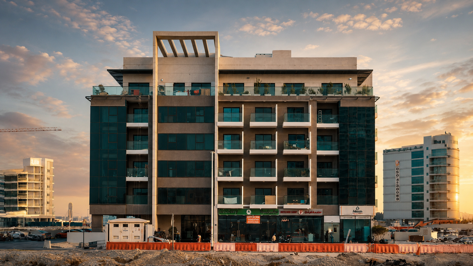 AlMaha Building front, Construction project, by Ground Up Dubai