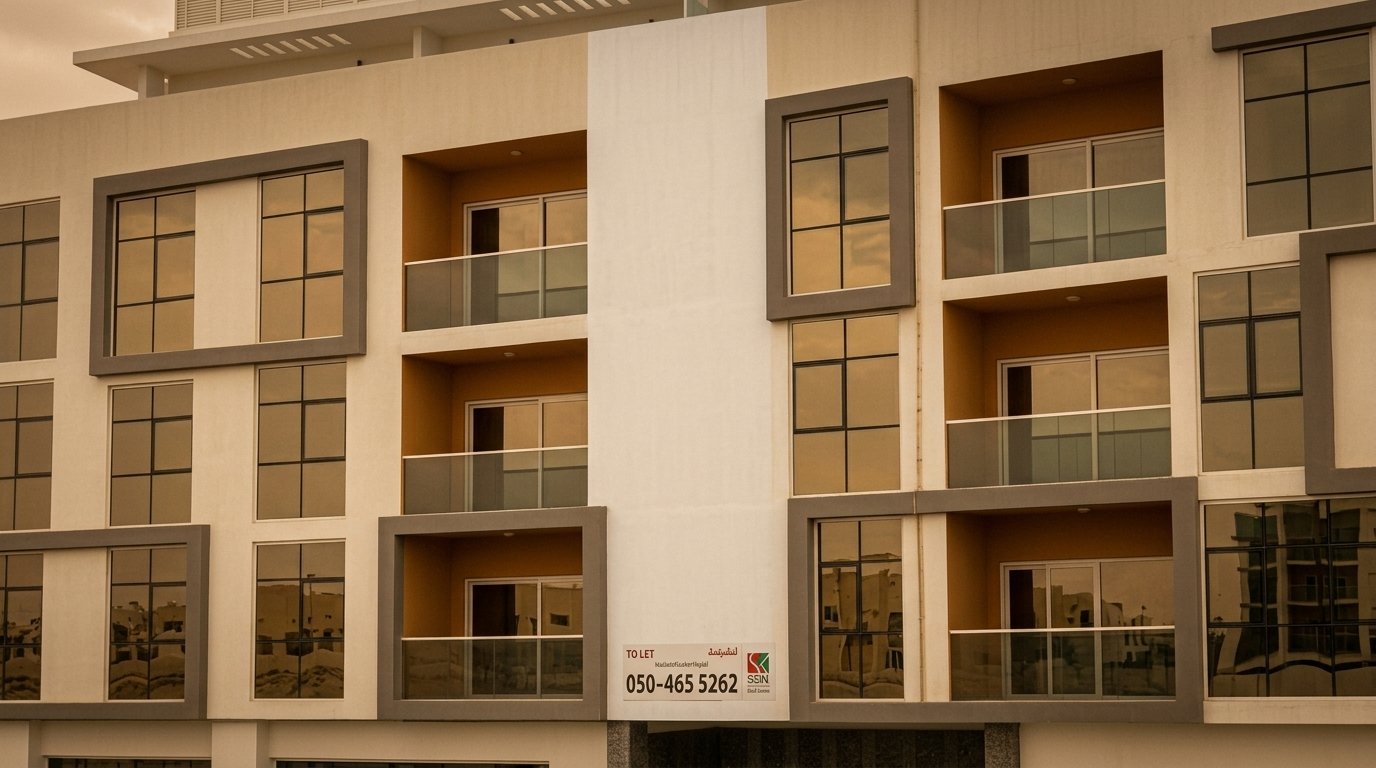 Bin Soqat Building Front close-up project by Ground UP Construction, Dubai
