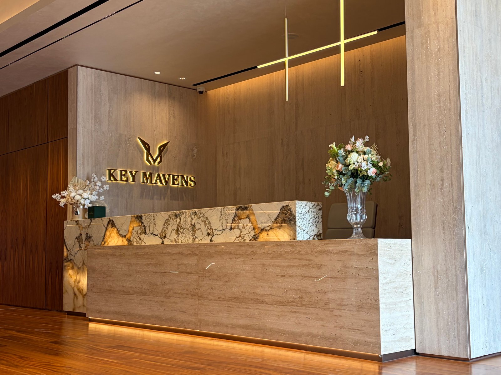 KeyMavens Office reception, Interior Design by Ground UP Construction, Dubai
